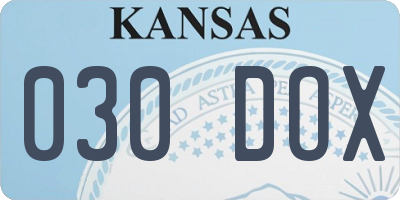KS license plate 030DOX