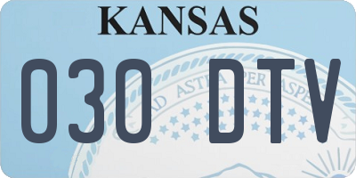 KS license plate 030DTV