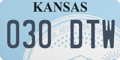 KS license plate 030DTW