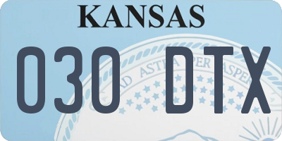 KS license plate 030DTX
