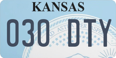 KS license plate 030DTY