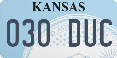 KS license plate 030DUC