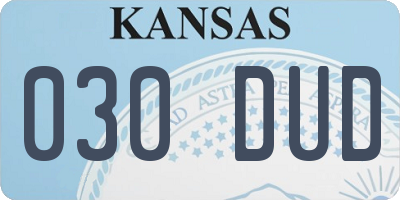 KS license plate 030DUD
