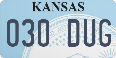KS license plate 030DUG