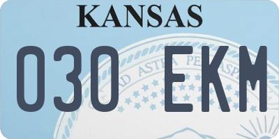 KS license plate 030EKM