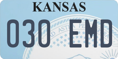 KS license plate 030EMD