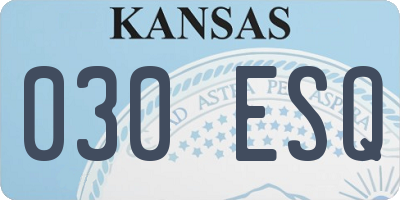 KS license plate 030ESQ