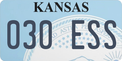 KS license plate 030ESS