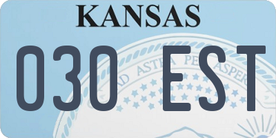KS license plate 030EST
