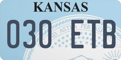 KS license plate 030ETB