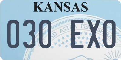 KS license plate 030EXO