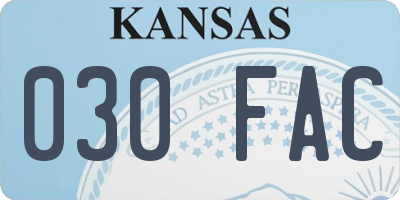 KS license plate 030FAC