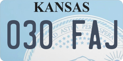 KS license plate 030FAJ