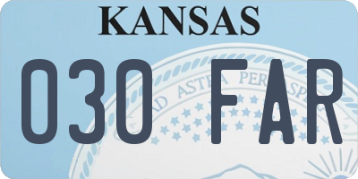KS license plate 030FAR