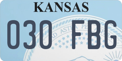 KS license plate 030FBG