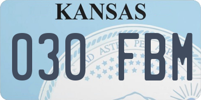 KS license plate 030FBM