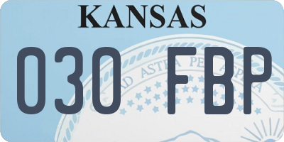 KS license plate 030FBP