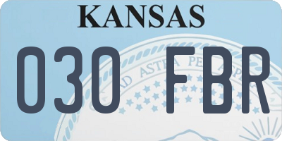KS license plate 030FBR