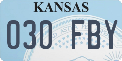 KS license plate 030FBY