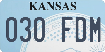 KS license plate 030FDM