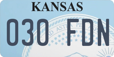 KS license plate 030FDN