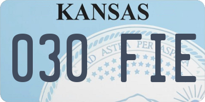 KS license plate 030FIE