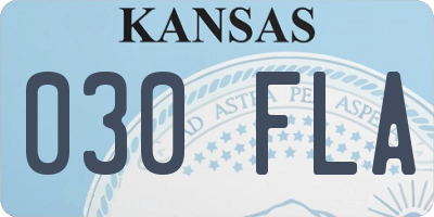 KS license plate 030FLA