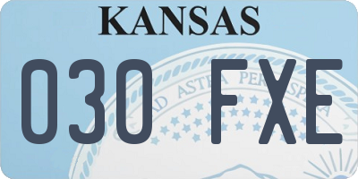 KS license plate 030FXE