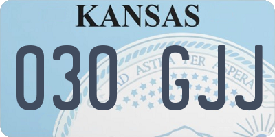 KS license plate 030GJJ
