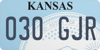 KS license plate 030GJR