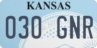 KS license plate 030GNR