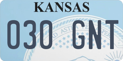 KS license plate 030GNT