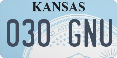 KS license plate 030GNU