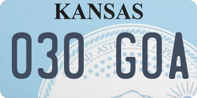 KS license plate 030GOA