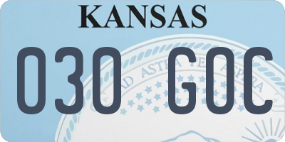 KS license plate 030GOC