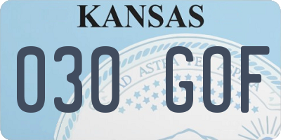 KS license plate 030GOF