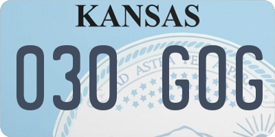KS license plate 030GOG