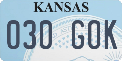 KS license plate 030GOK