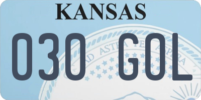 KS license plate 030GOL