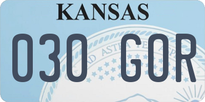 KS license plate 030GOR
