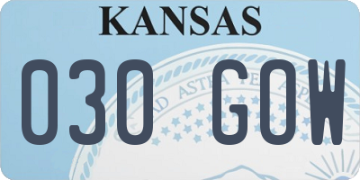 KS license plate 030GOW