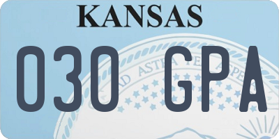KS license plate 030GPA