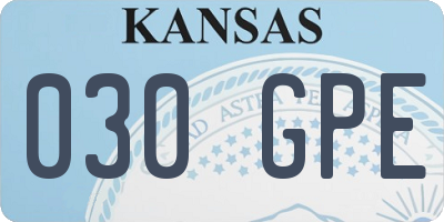 KS license plate 030GPE
