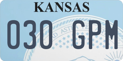 KS license plate 030GPM