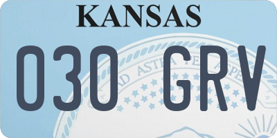 KS license plate 030GRV