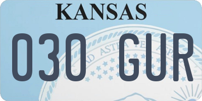 KS license plate 030GUR