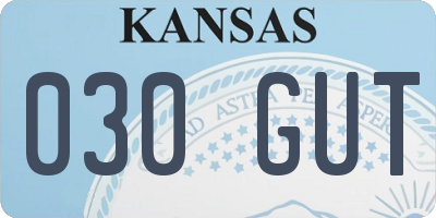 KS license plate 030GUT