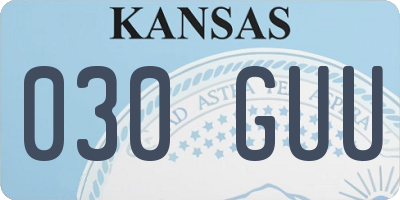 KS license plate 030GUU