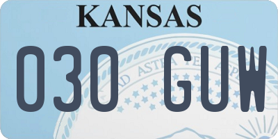 KS license plate 030GUW