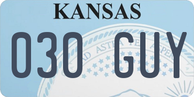 KS license plate 030GUY